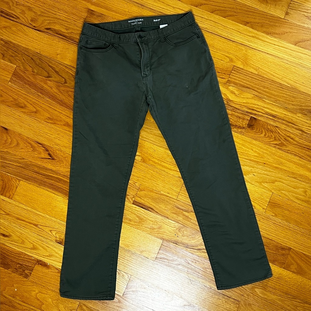 Banana Republic- Skinny Brushed Pant in Surplus Olive Green